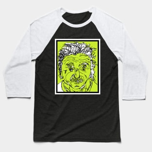 Albert Einstein Pop Art: Green Baseball T-Shirt